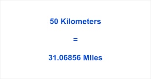 How can we convert 50 kilometers to miles?
