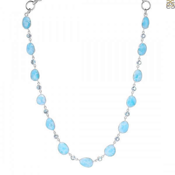 Buy Adjustable Larimar Necklace From Rananjay Export