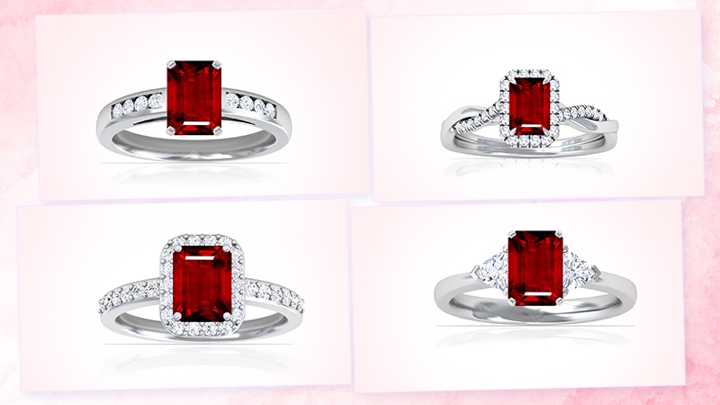The Perfect Wedding Band to Pair with Your Emerald Cut Ruby Ring