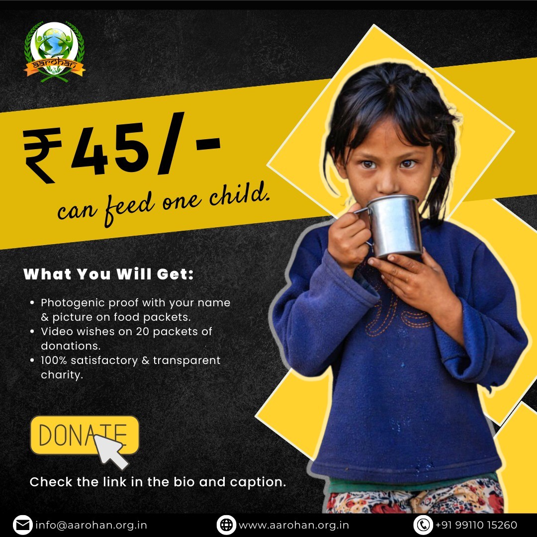 Can Feed one child | Aarohan NGO