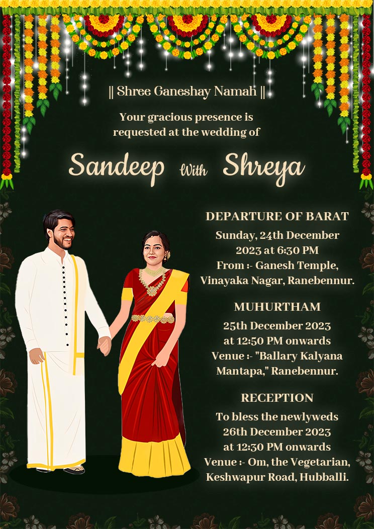 Wedding Invitation Card in Telugu - Unique Designs for Memorable Celebrations