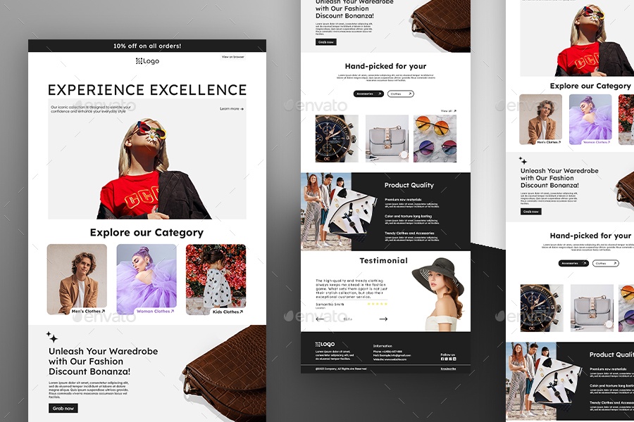 Style Savvy: Elevate Your Marketing Game with These 5 Fashion Email Newsletter PSD Templates