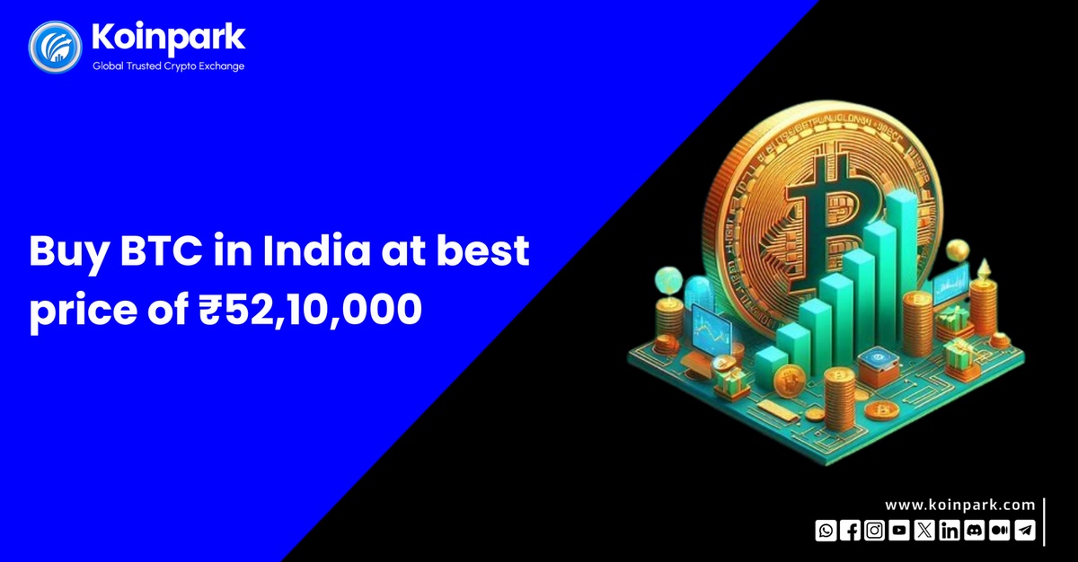 BTC to INR: Buy BTC in India at best price of ₹52,10,000