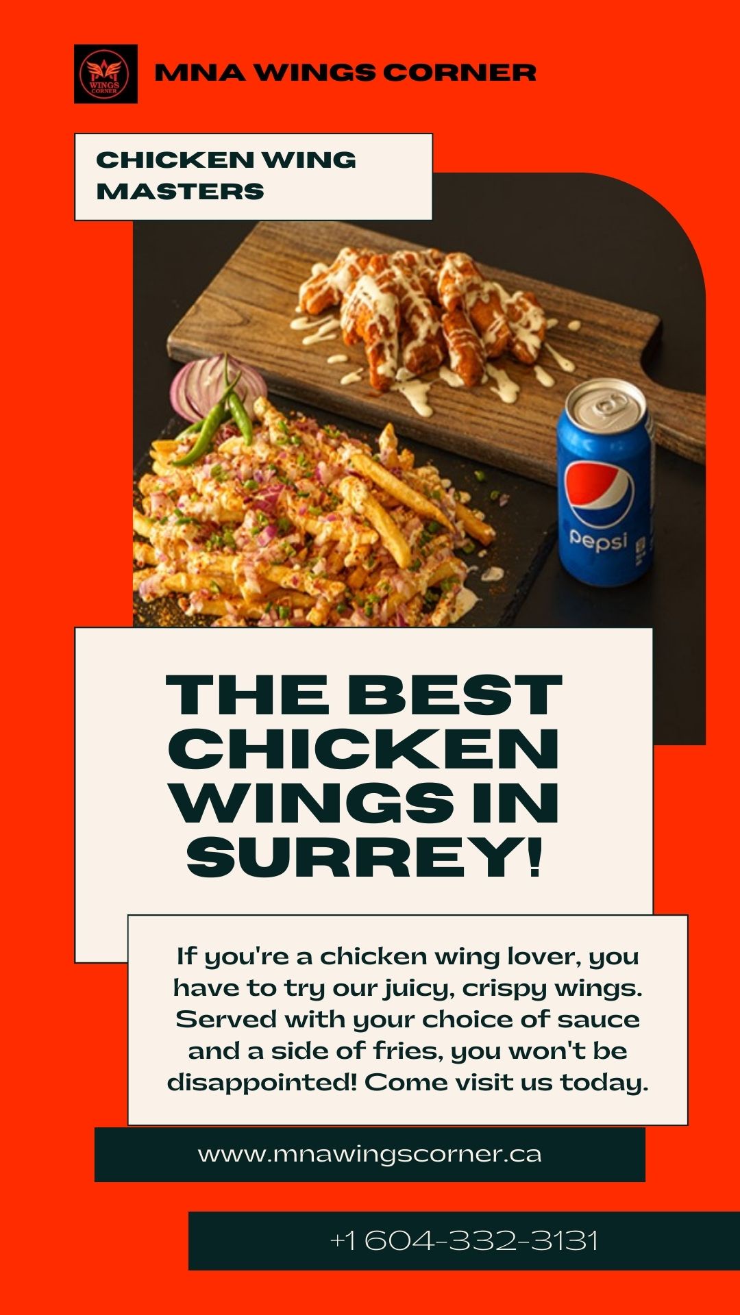Experience the Bite of Super Delicious and Fresh Chicken Wings and Pizza at our Restaurant in Surrey BC