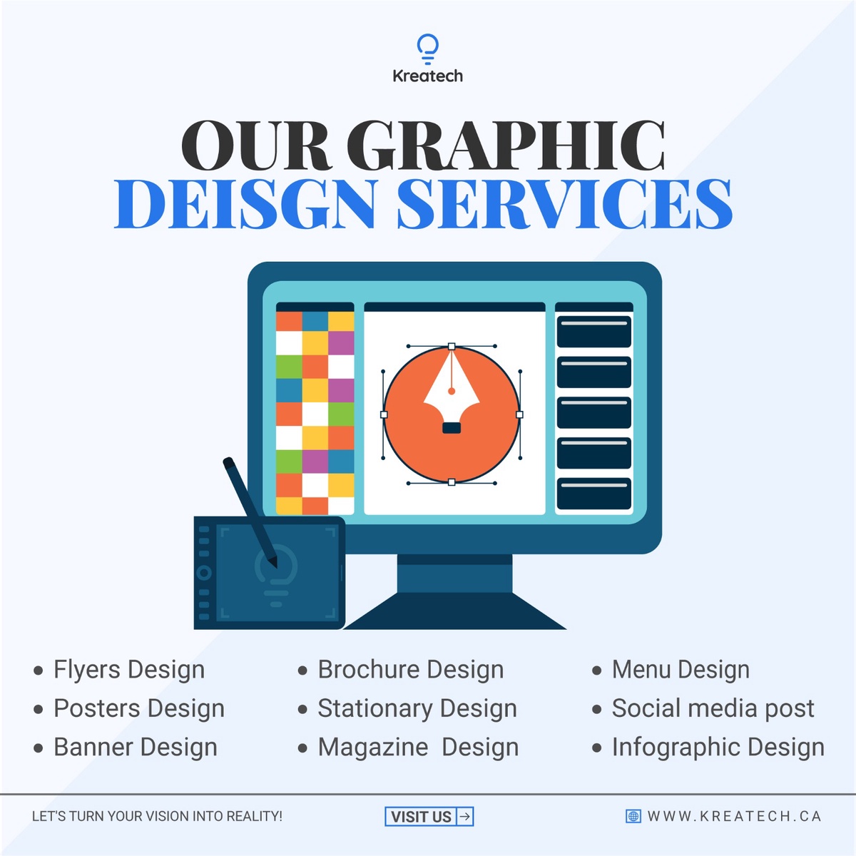 Unlock the Power of Creativity with Kreatech Graphic Design Services