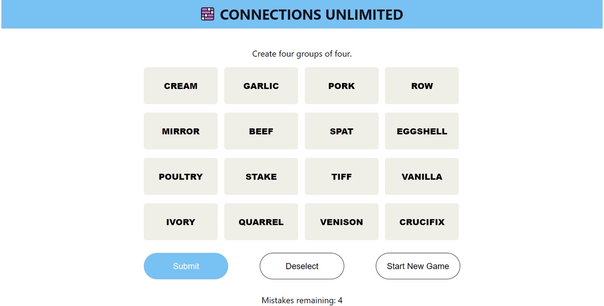 Play Connections NYT Game Online
