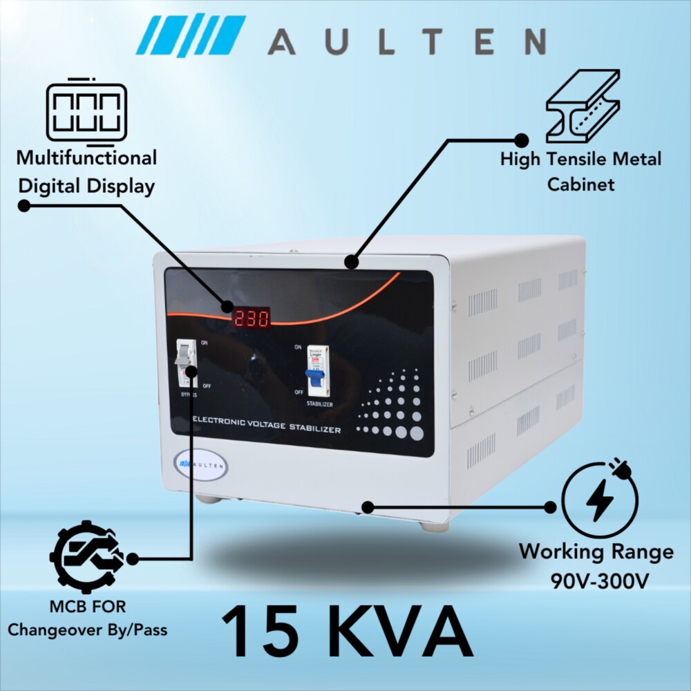 AULTEN 15KVA COPPER Mainline Voltage Stabilizer For Home