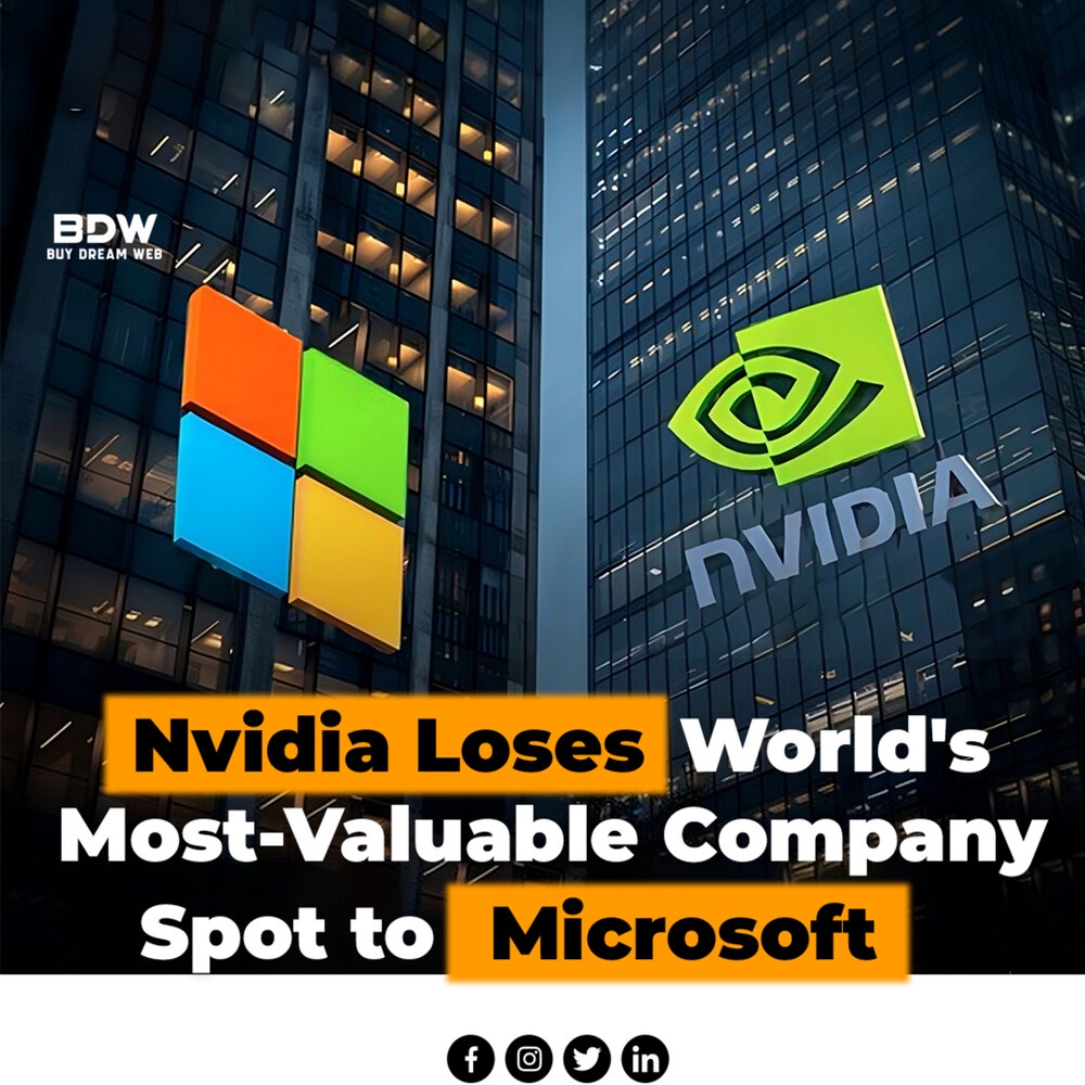 Nvidia Loses World’s Most-Valuable Company Spot To Microsoft