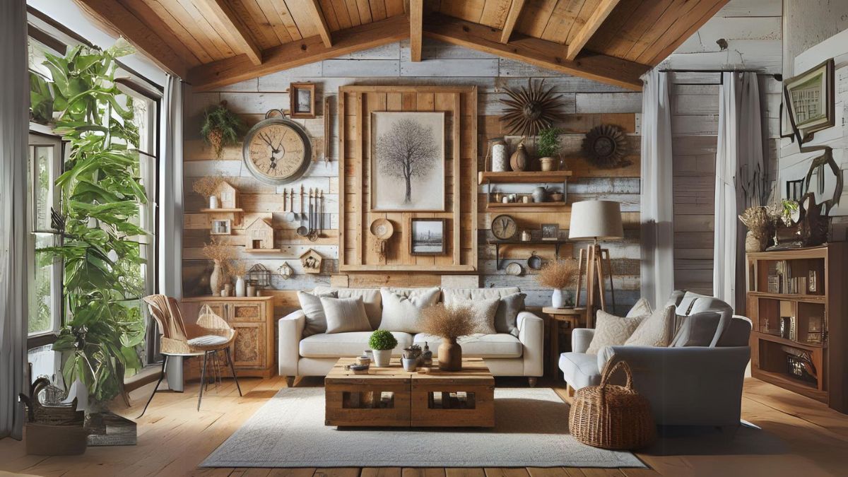 Rustic Charm: Feature Wall Ideas for Farmhouse Living Rooms