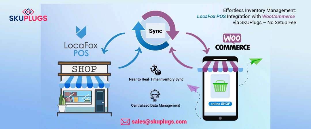 Effortless Inventory Management: LocaFox POS Integration with WooCommerce via SKUPlugs – No Setup Fee