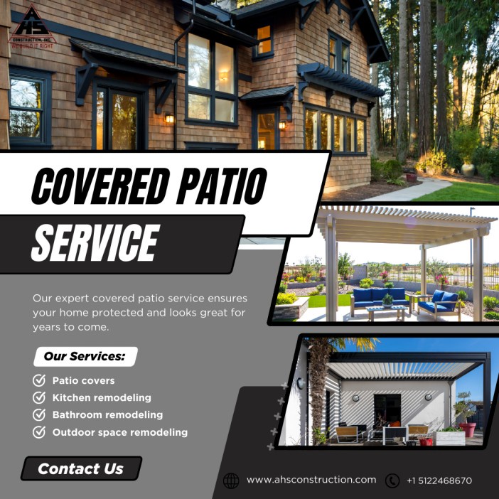 Why is a covered patio important for an outdoor living space area in the rainy season ?