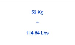 How can we write 52kg in pounds?