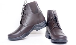 What are the different types of leather used in horse riding boots and how do they affect the boot's performance?