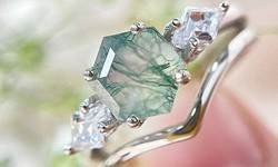 Celebrate Your Union: Moss Agate Wedding Rings for Everlasting Commitment