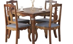 Give a Touch of Elegance with the Calvine 4 Seater Sheesham Wood Dining Set from Nismaaya Decor as your Next Dining Room Setup.