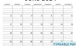 Summer Beginnings and Festive Cheer: June 2024 Calendar