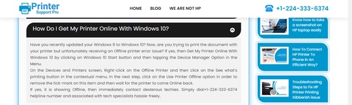 Fix HP Printer Offline Windows 10 Issue Via Tech-Geeks